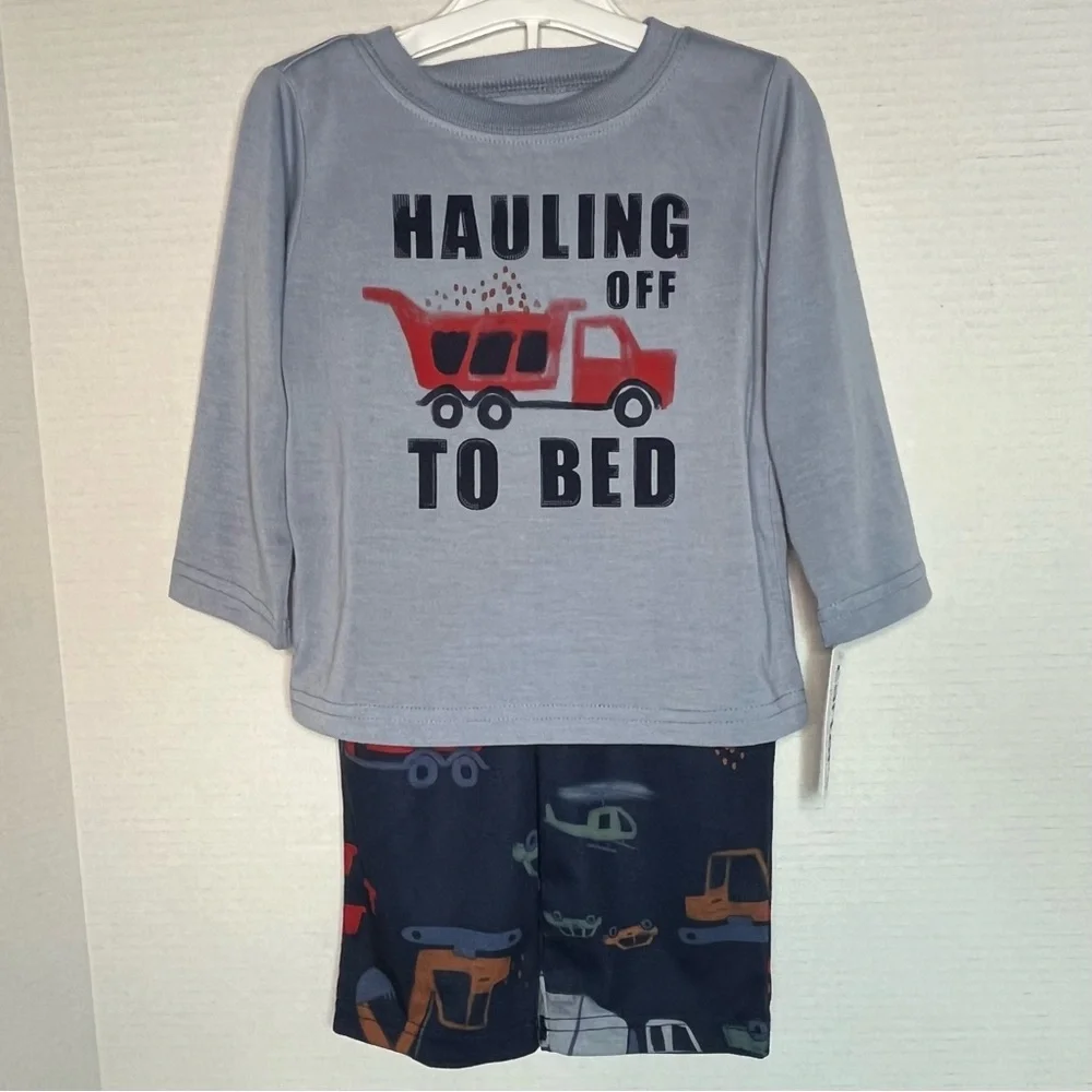 Carter's Toddler Boys' Blue 2pc 'Hauling Off to Bed' Pajama Set Size 12M New!
